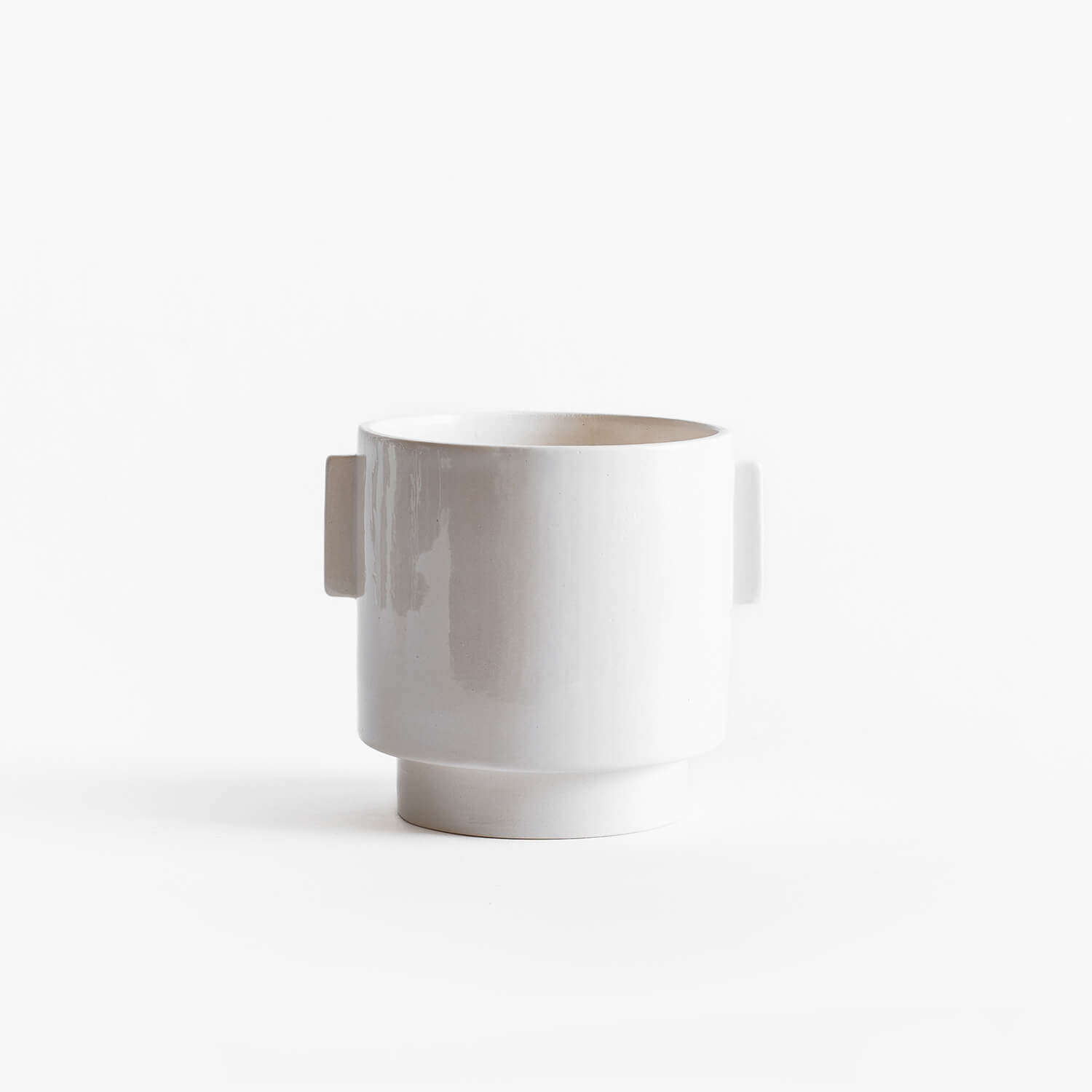 Maceta Cilindro c/ mangos – Blanco